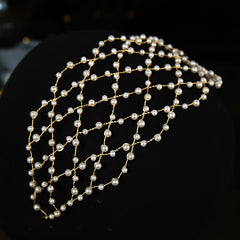 Faux Pearl Hair Tiara Hairband Wedding Accessories For Bride