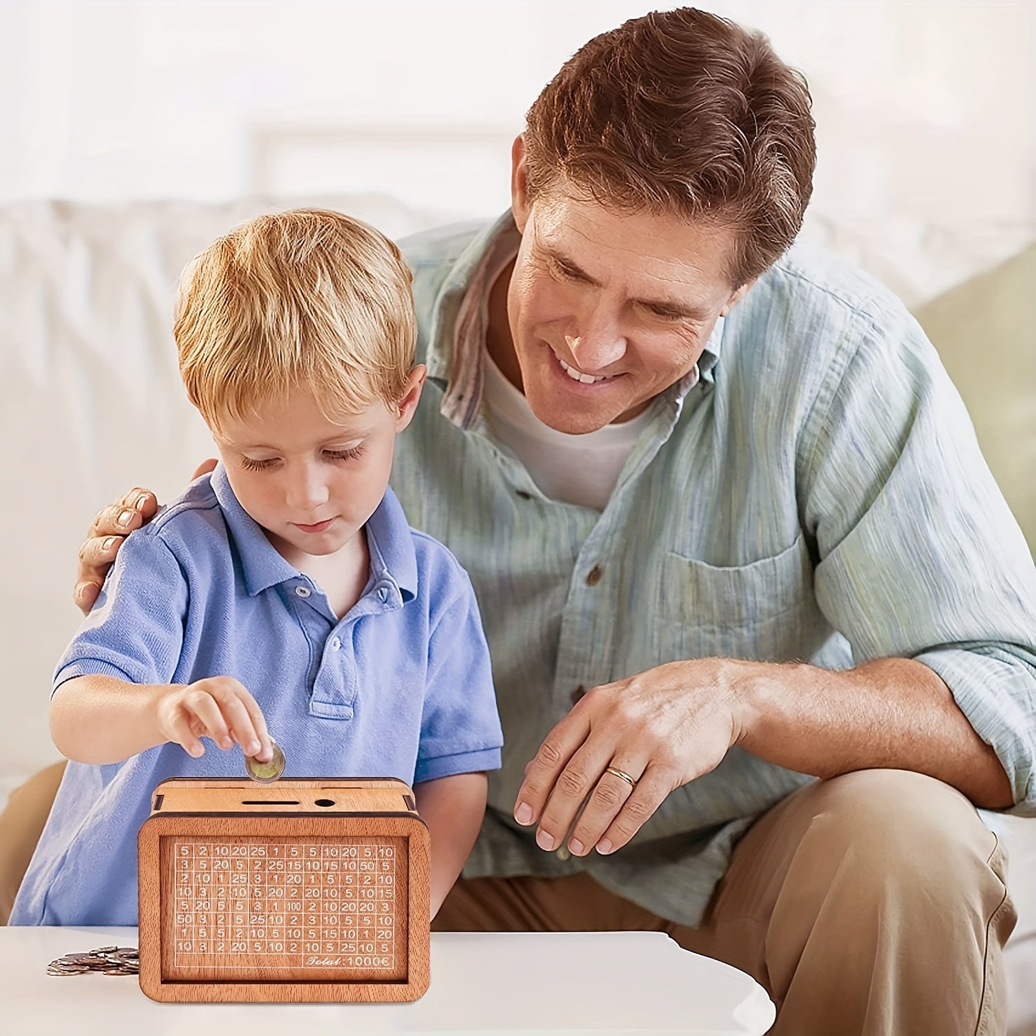 Home counter piggy bank Wooden crafts