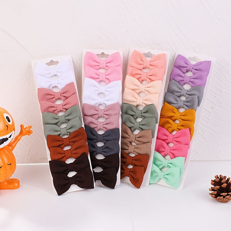 10pcs Bow Hair Clip Ponytail Clip for Baby Girls