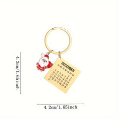 Santa Claus Christmas Calendar Key Chain Bag Purse Car Key Pendant Gift