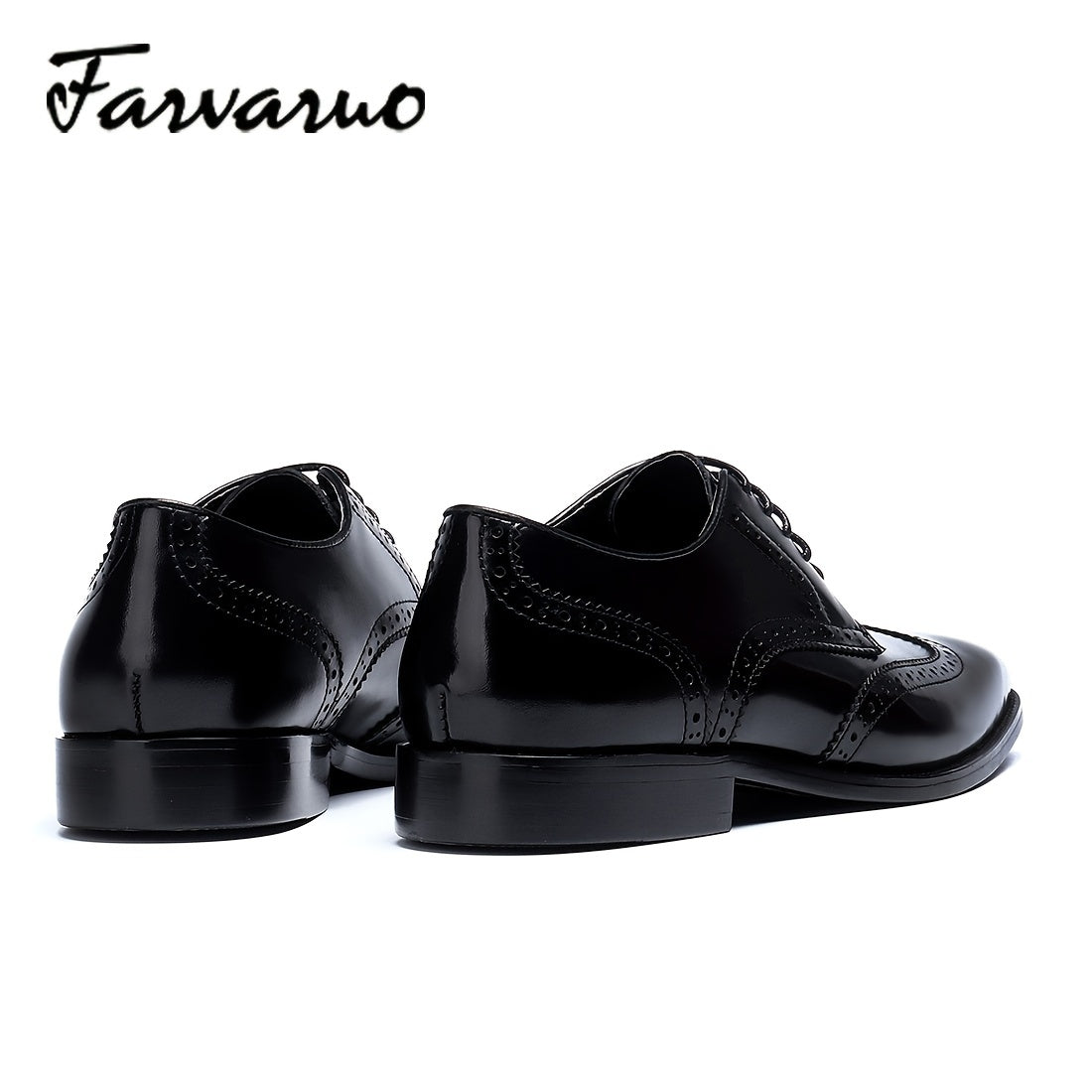 FARWARWO Wingtip Brogue Oxford Shoes Pointed Toe Formal Dress Shoes