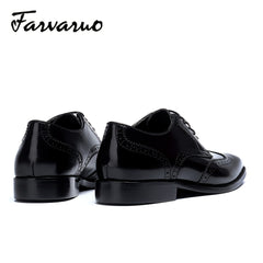 FARWARWO Wingtip Brogue Oxford Shoes Pointed Toe Formal Dress Shoes