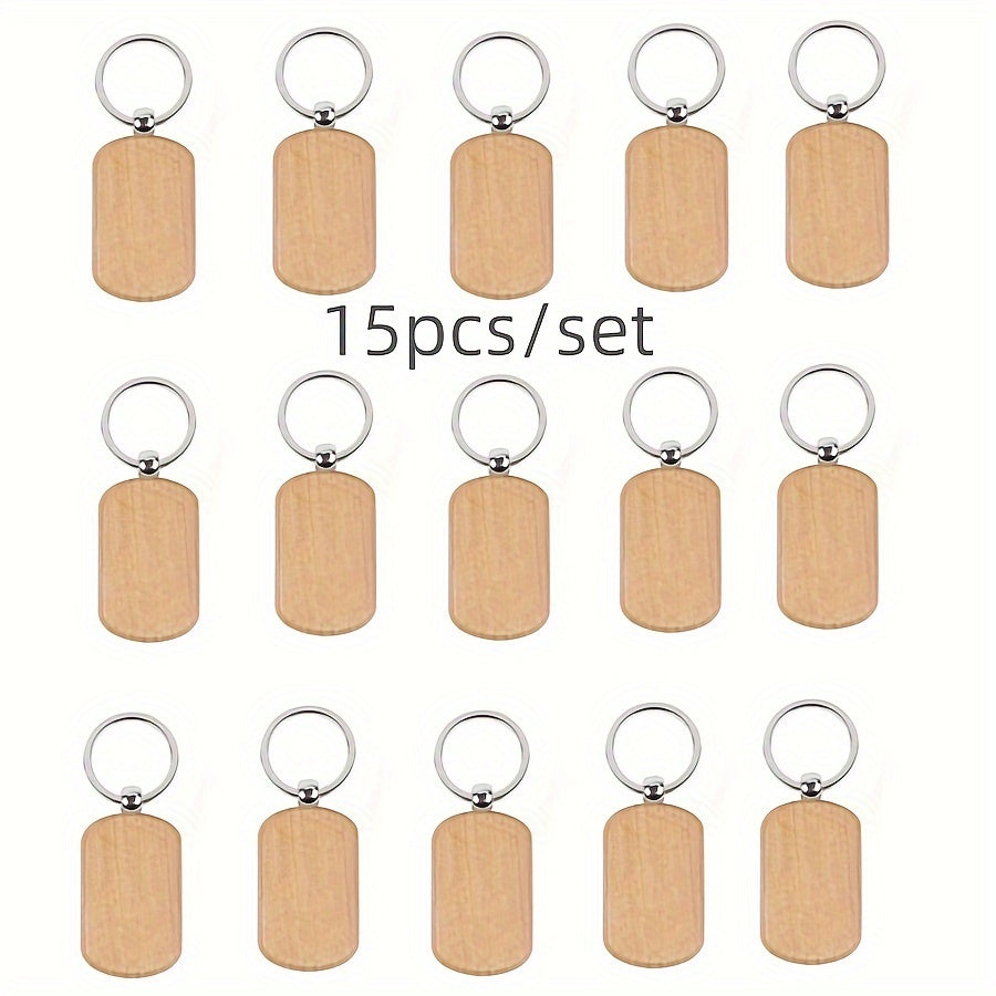 Wooden Tag Keychain Engraving Blank DIY Accessories