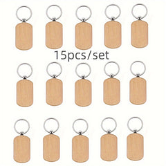 Wooden Tag Keychain Engraving Blank DIY Accessories