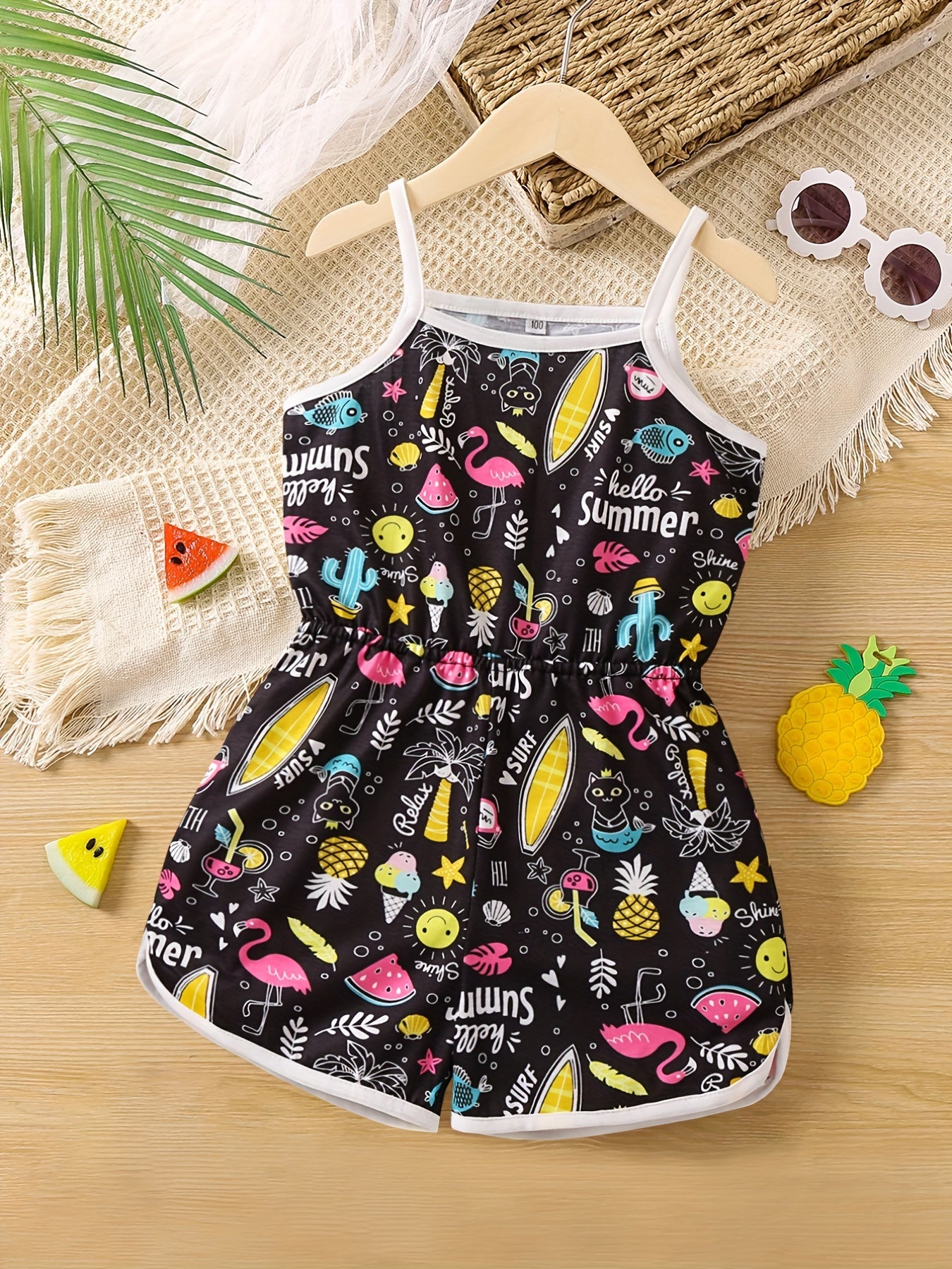 Baby Girls Tropical Sleeveless Jumpsuit Summer Clothes