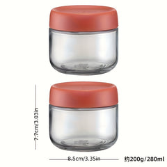 2pcs Kitchen Glass Sealed Jar With Lid Small Moisture-proof Storage Jar