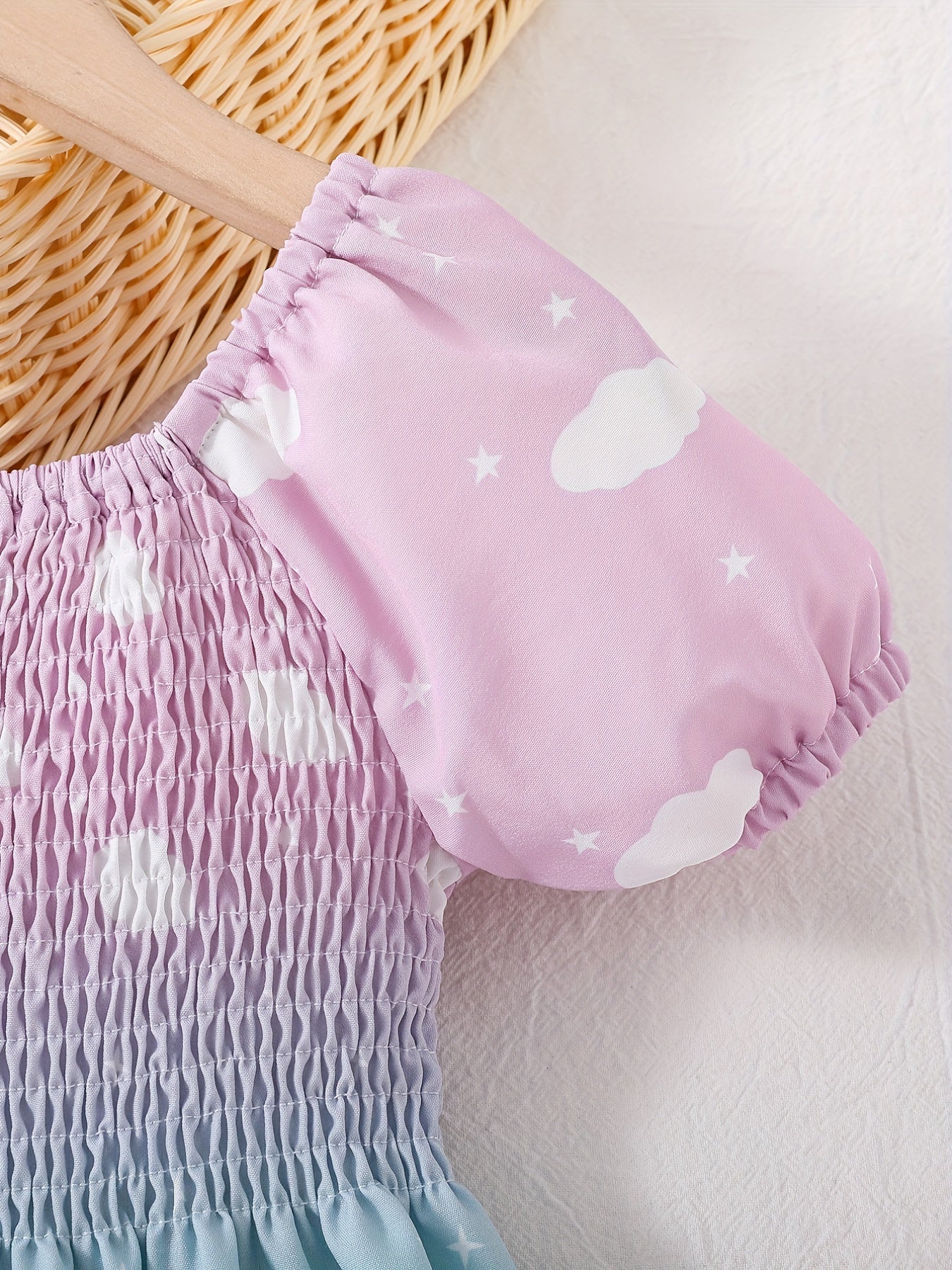 Girls Cartoon Unicorn Gradient Dress for Summer Holiday Party