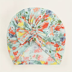 Printed Donut Kids' Baby Hat with Bow, Soft & Comfortable, Newborn Autumn Winter