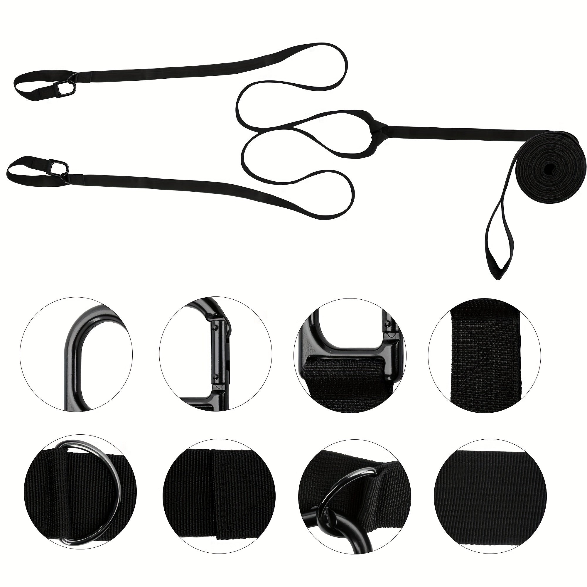 Heavy Snowmobile Tow Strap w/ Two Hook Emergency Off Tow Rope Snowmobile Accesso