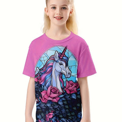 3D Unicorn Print T shirt Breathable Pullover For Summer Sports