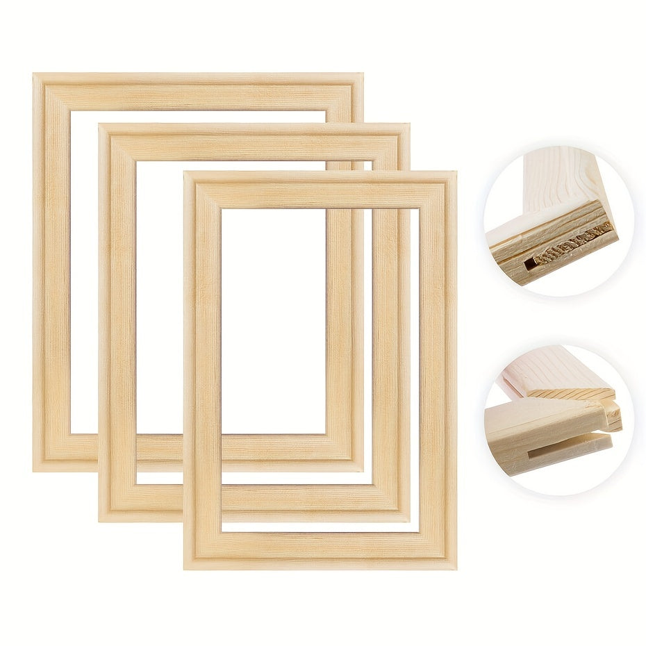 Pine Wood Frame Bandage Silk Picture Frame DIY Easy Assembly
