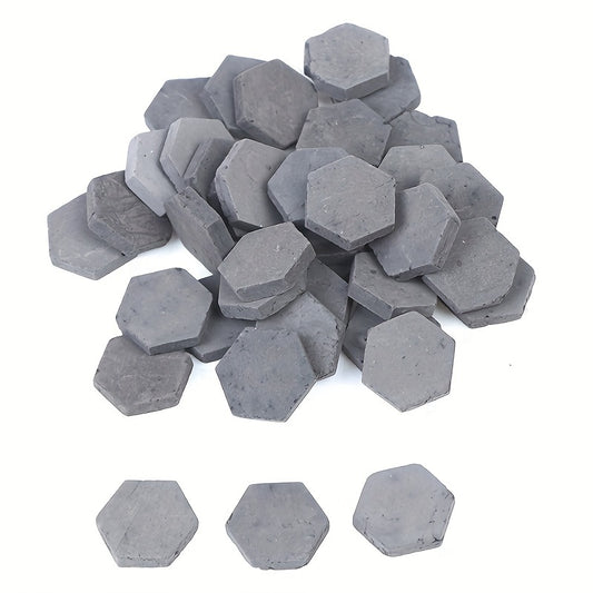 40pcs 1:16 Scale Red Brick Hexagons for Dollhouses Light Gray & Terracotta