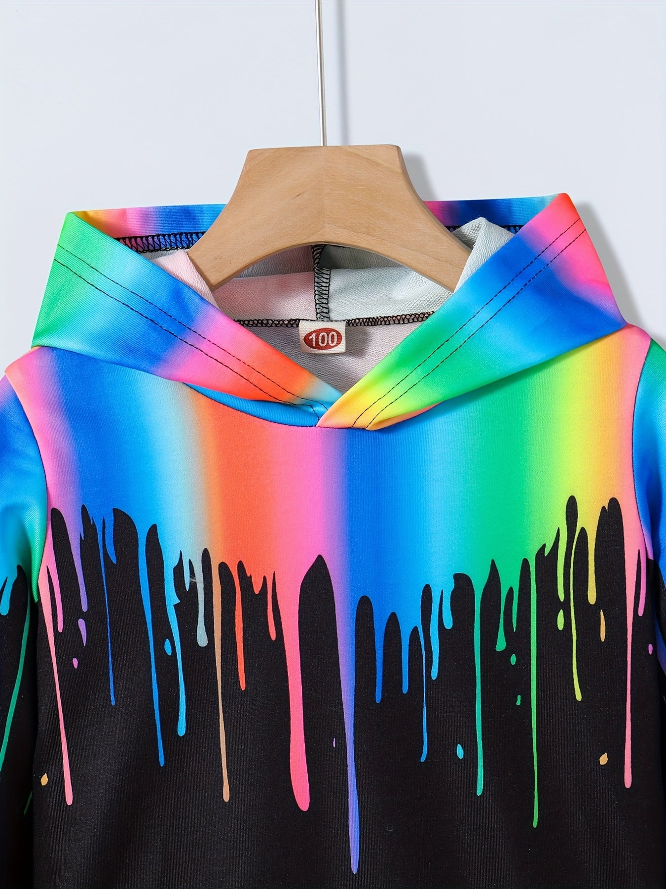 Colorful Print Boys Hooded Sweatshirt for Spring Fall