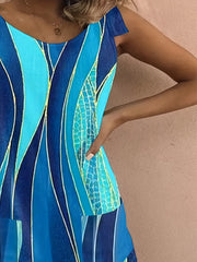 Striped Tie Shoulder Tank Romper