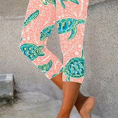 Random Print Cropped Leggings for Women