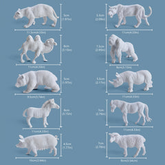 Kids Painting Set with 2 Big Animals, 6 Colors, Brush, Palette