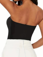 Butterfly Print Crop Tube Top Sleeveless Summer Casual Top