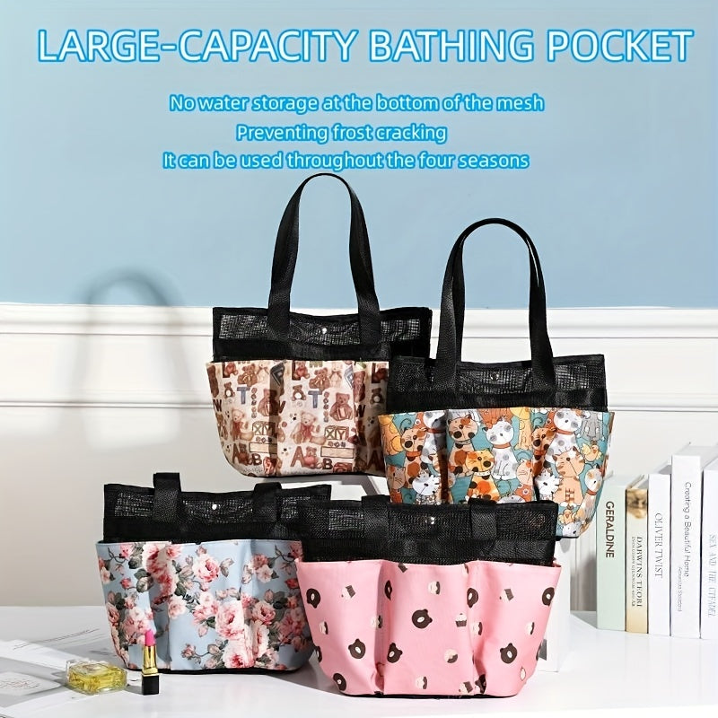 Large Shower Caddy Bag With Handle Quick Dry Mesh Organizer Tote