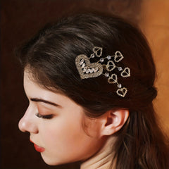 Heart Shape Rhinestone Hair Clip Crystal Head Jewelry