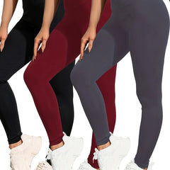 3pcs High Waist Seamless Yoga Pants Butt Lifting Leggings