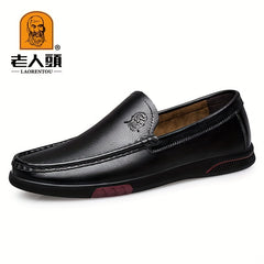 LAORENTOU Men's Leather Loafer Shoes Lightweight Wear resistant Driving Shoes