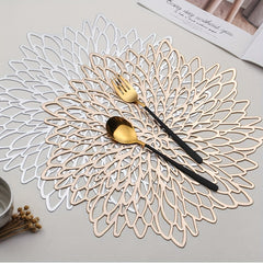 Round Placemat Hollow Coasters Lace Bronzing Marble Table Mat Large Coaster