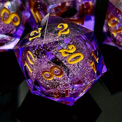 7pcs Liquid Core Dice Resin Mini Game Drinking Fun Dice Creative Tabletop