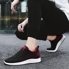 Men's Breathable Running Shoes Comfy Non Slip Lace Up Sneakers