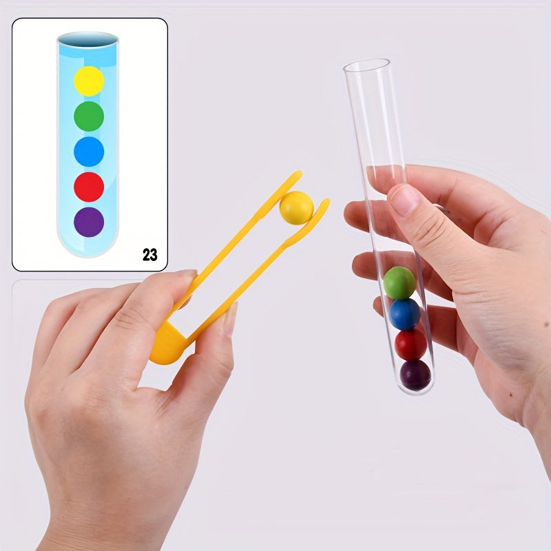 Clip Beads Test Tube Toy Sorting Game for Kids