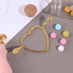 Metal Wax Seal Mold Golden Love Heart Fire Print Holder