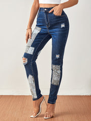 High Stretch Ripped Jeans Women's Denim Pants