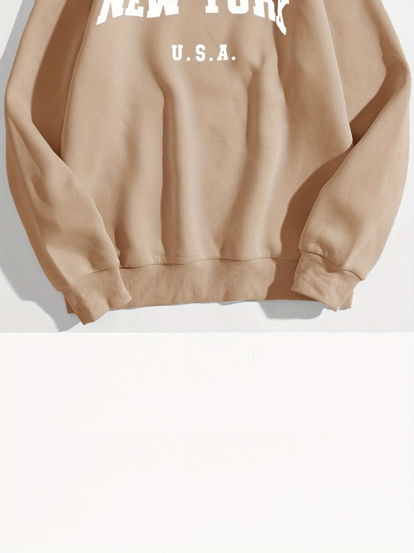 Letter Print Crew Neck Sweatshirt for Women