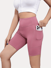 Women's Quick Dry Yoga Shorts with High Waist & Pockets