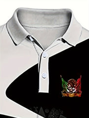 Eagle Snake Block Pattern Men's Casual Fit Shirt