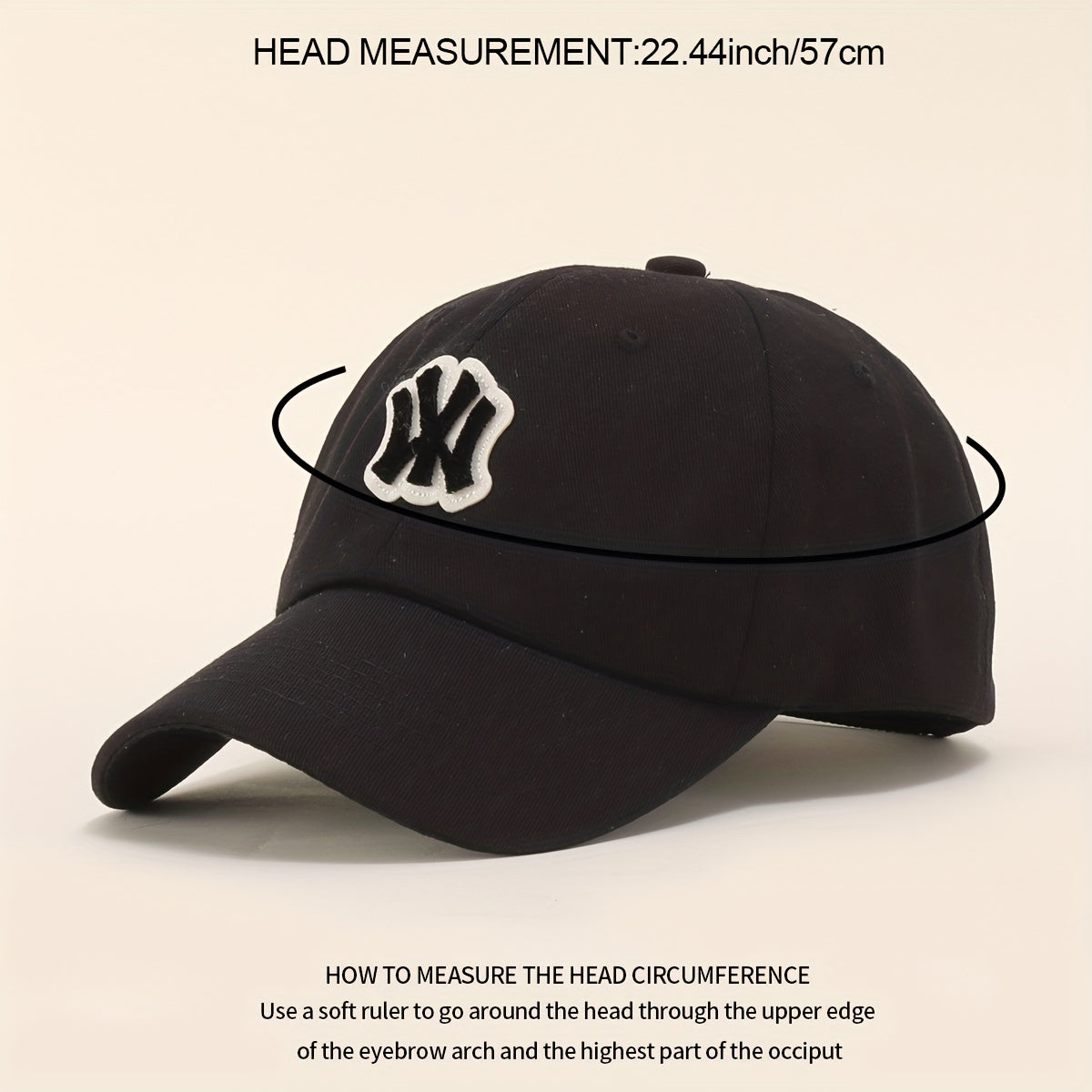 Letter Patch Baseball Cap Unisex Solid Adjustable Casual Dad Hats