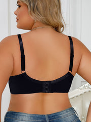 Floral Lace Non Padded Plus Size Bow Bra