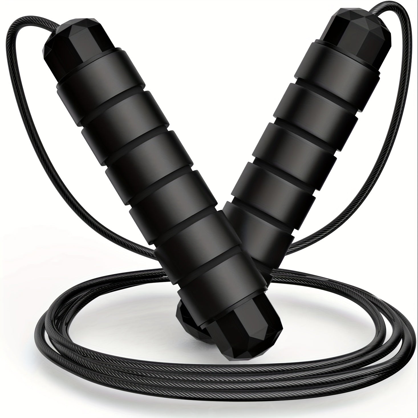 Adjustable Steel Skipping Rope With Foam Handles For Home Workouts