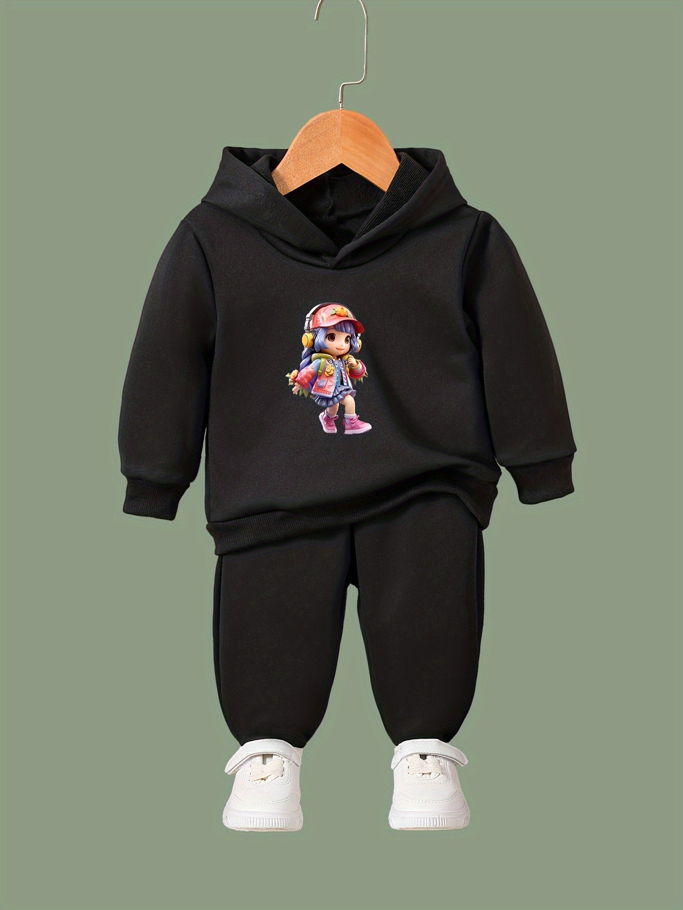 OERYUI Girls Boys Dance Girl Print Hoodies Pants Set For Spring