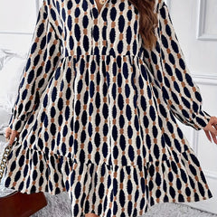 Casual Dress Women's Plus Lantern Sleeve Dress
