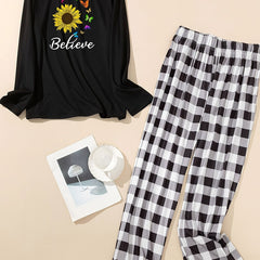 Butterfly & Sunflower Print Lounge Set
