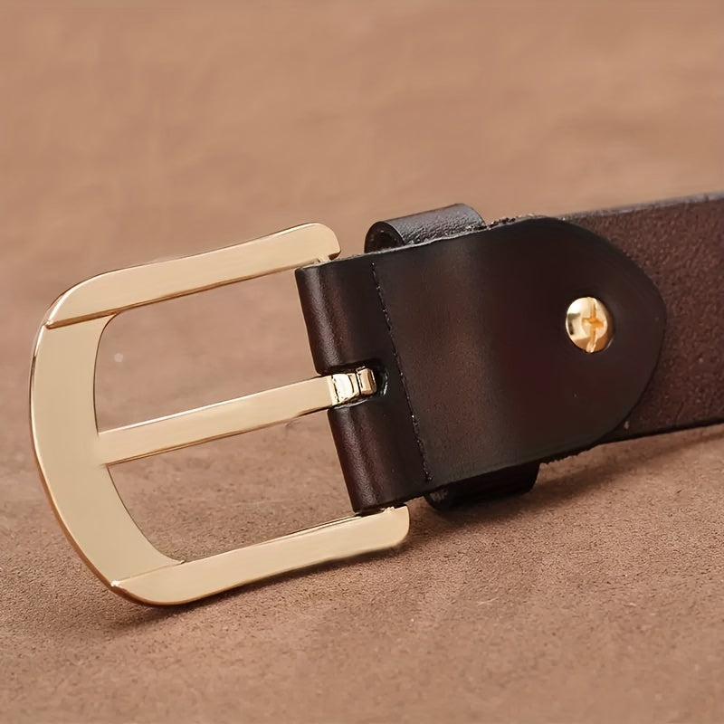 Leather Belt Solid Pin Buckle Casual Belt Unisex Jeans Pants Belt