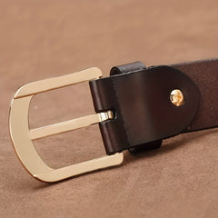 Leather Belt Solid Pin Buckle Casual Belt Unisex Jeans Pants Belt