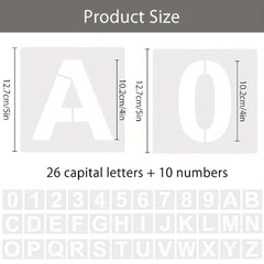 36pcs Letter Stencil Numbers Stencils Reusable Alphanumeric Painting Stencil