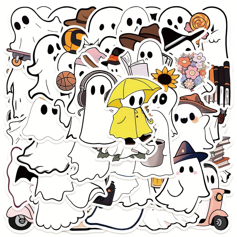 50pcs Small Ghost Stickers Waterproof for Car Guitar Skateboard Phone Laptop