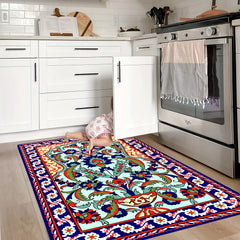 Large Prayer Rug Vintage Floral Non Slip Mat