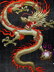 Dragon Pattern T-Shirt Men's Street Style Tee Shirt Summer