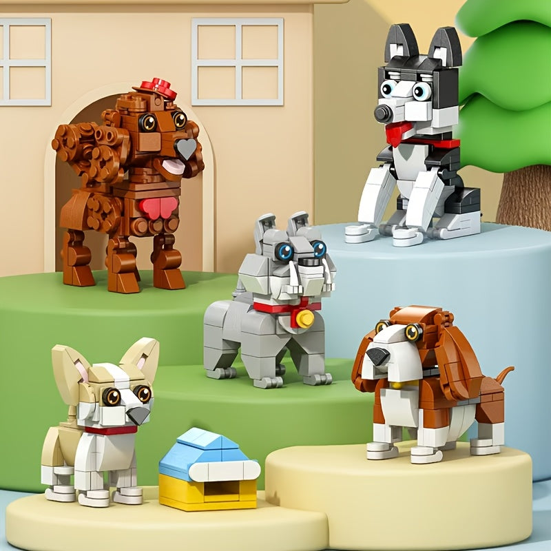 Dog Pet Building Blocks Cartoon Animal Models Assembly Toy