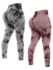 Tie Dye Yoga Sports Leggings High Waist Stretch Workout Tight Pants