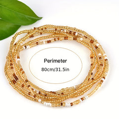 Boho Beaded Waist Chain Vintage Belly Chain for Women