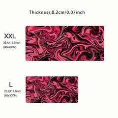 Red Topographic Abstract Waves Mouse Pad Anti Slip Rubber Desk Mat